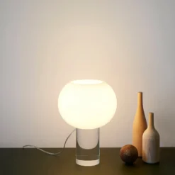Foscarini pöytävalaisin Buds 3, valkoinen, lasi, muovi, E27