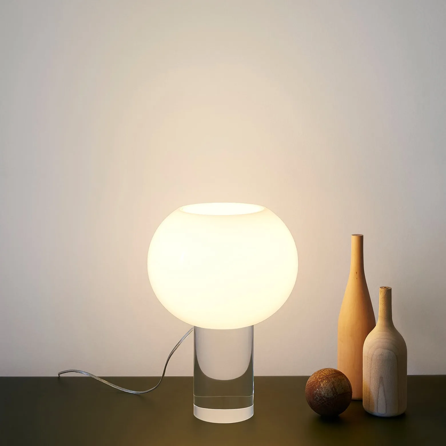 Foscarini pöytävalaisin Buds 3, valkoinen, lasi, muovi, E27
