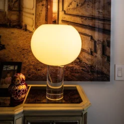 Foscarini pöytävalaisin Buds 3, valkoinen, lasi, muovi, E27