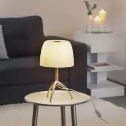 Foscarini pöytävalaisin Lumiere 30, 35 cm, kuplalasi, päälle/pois