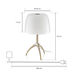 Foscarini pöytävalaisin Lumiere 30, 45 cm, Pastille, päällä/pois