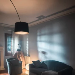 Foscarini Twiggy Elle -LED-lattiavalo, musta