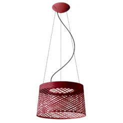 Foscarini Twiggy Grid LED-riippuvalaisin, karmiini
