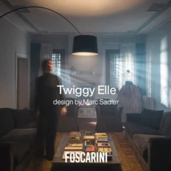 Foscarini Twiggy LED-lattiavalaisin, musta