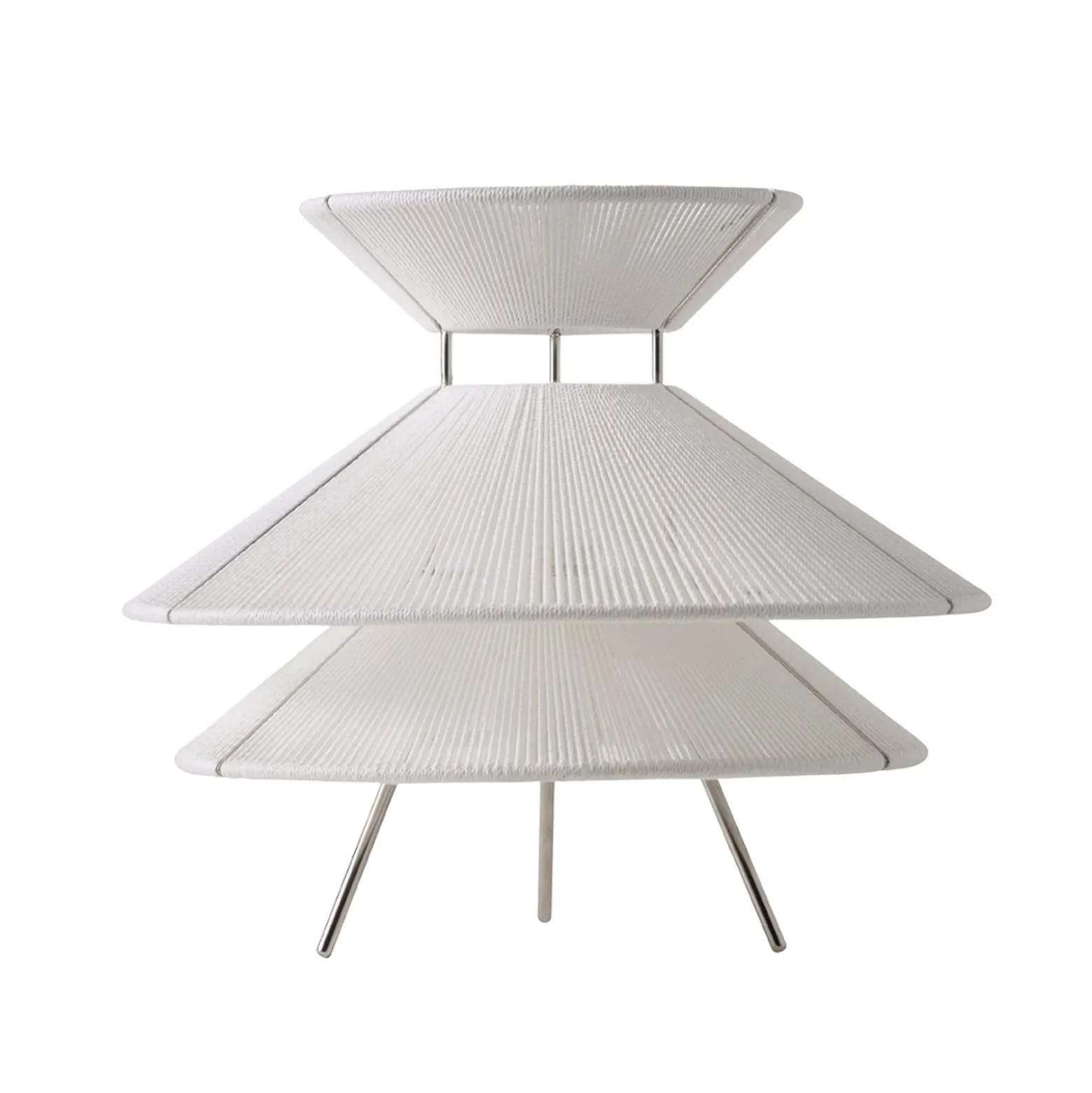 FRANDSEN Kiku pöytävalaisin, valkoinen, korkeus 30 cm, metalli/pellava