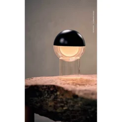 FRANDSEN LED-akkukäyttöinen pöytälamppu Pila, musta, 20 cm, himmennettävä