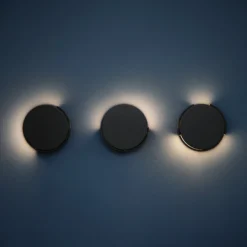FRANDSEN Rotate seinävalaisin, musta, Ø 15 cm, metallia