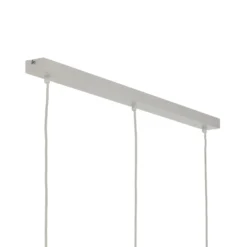Funda-riippuvalaisin, valkoinen, pituus 110 cm, 3-lamppuinen, metalli/lasi