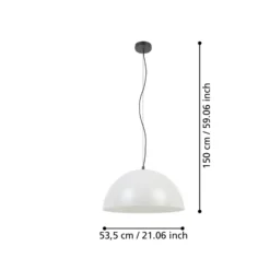 Gaetano 1 riippuvalaisin, Ø 53 cm, harmaa/valkoinen, teräs
