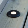 Garden 24 Decklight, musta, valo ylhäällä, 3 W