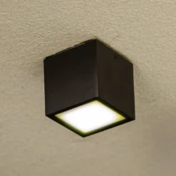 GEMINI-LED-ulkokattovalaisin, tummanharmaa, 9 x 9 cm, IP65