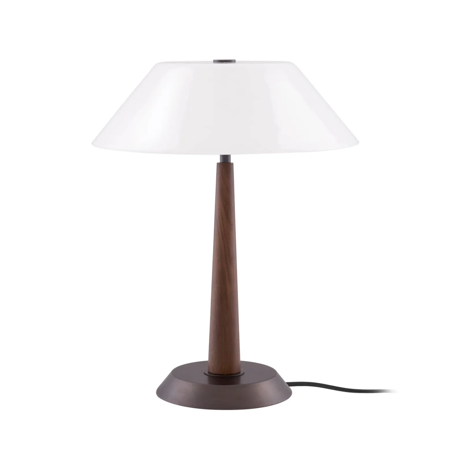 Globen Lighting Ligna -pöytälamppu, korkeus 39 cm, valkoinen/pronssi/tammi