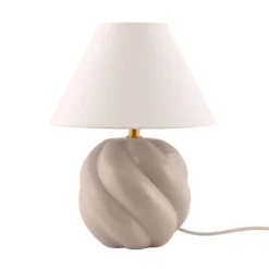 Globen Lighting pöytävalaisin DAHLIA, beige/beige, korkeus 31 cm