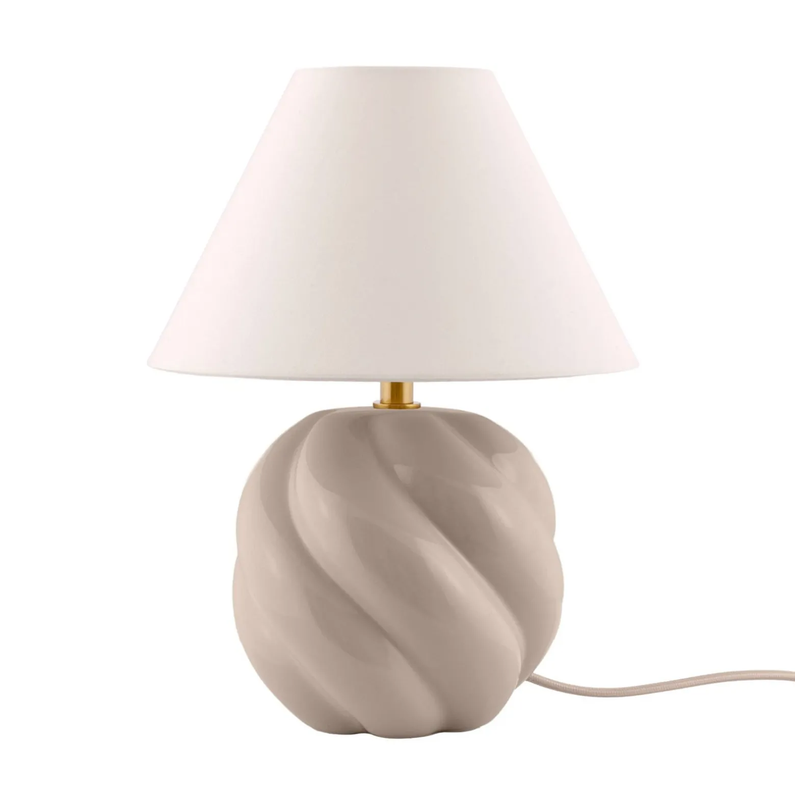 Globen Lighting pöytävalaisin DAHLIA, beige/beige, korkeus 31 cm
