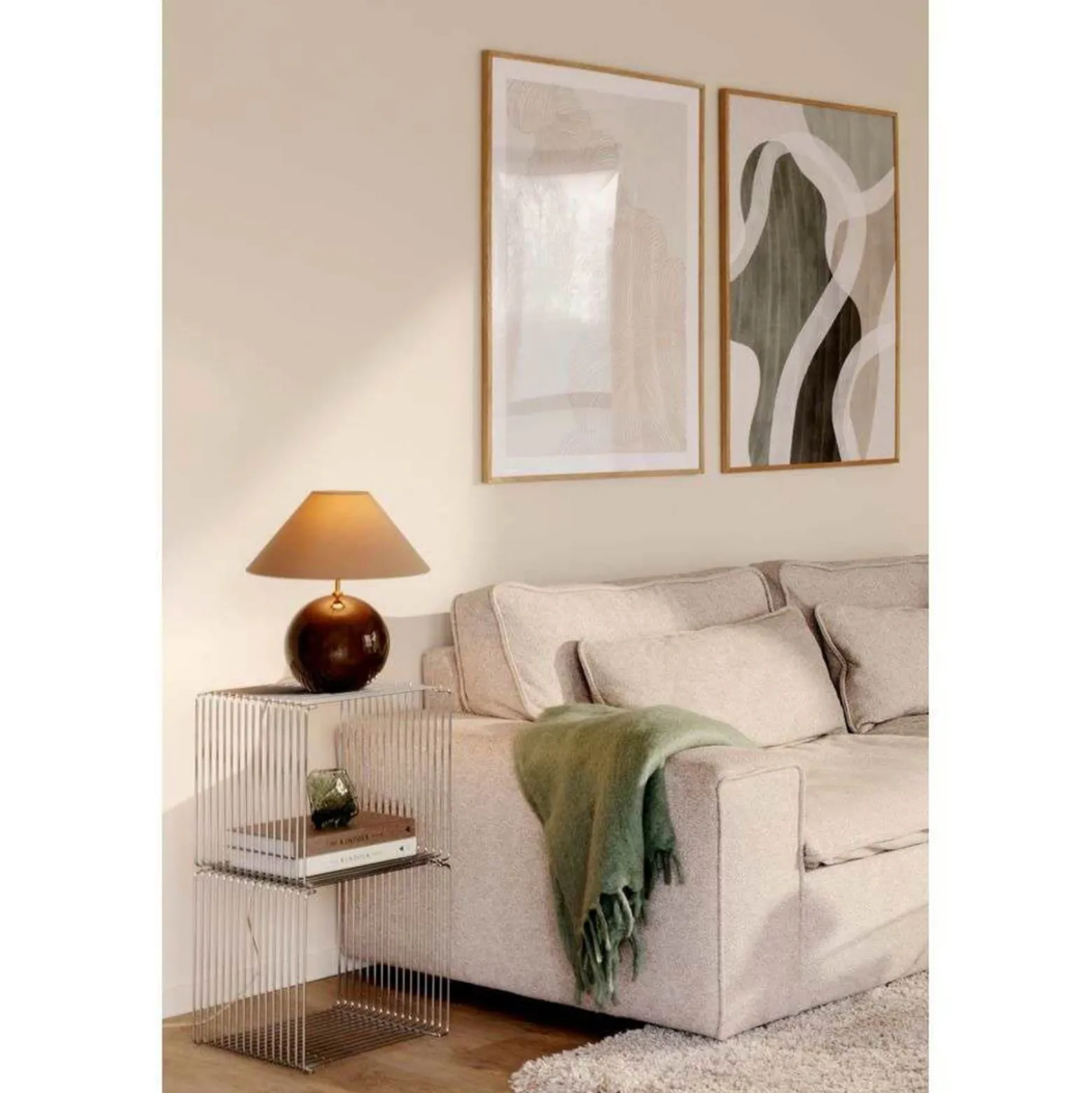 Globen Lighting pöytävalaisin IRIS, ruskea, korkeus 39 cm