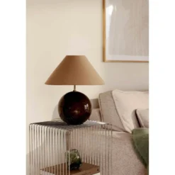 Globen Lighting pöytävalaisin IRIS, ruskea, korkeus 39 cm