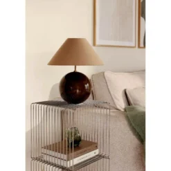 Globen Lighting pöytävalaisin IRIS, ruskea, korkeus 39 cm