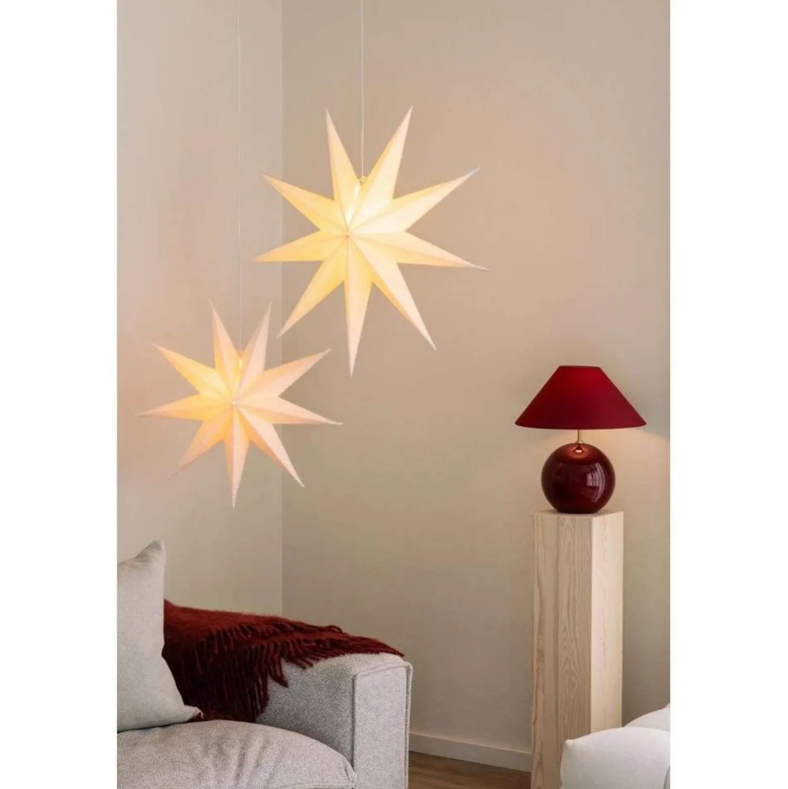 Globen Lighting pöytävalaisin IRIS, tummanpunainen, korkeus 39 cm