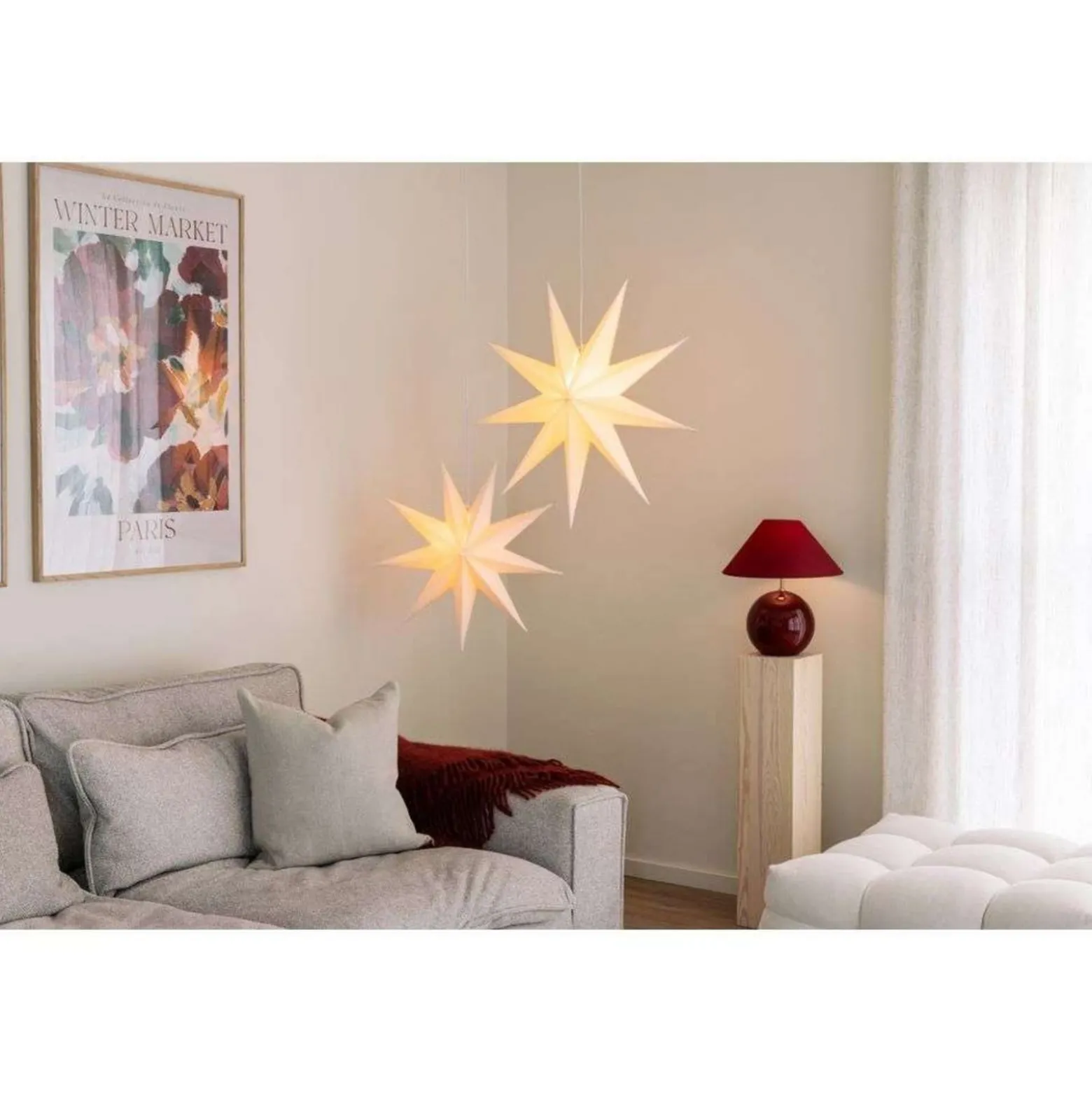 Globen Lighting pöytävalaisin IRIS, tummanpunainen, korkeus 39 cm