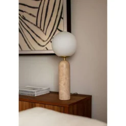 Globen Lighting pöytävalaisin Torrano korkeus 53 cm travertiini