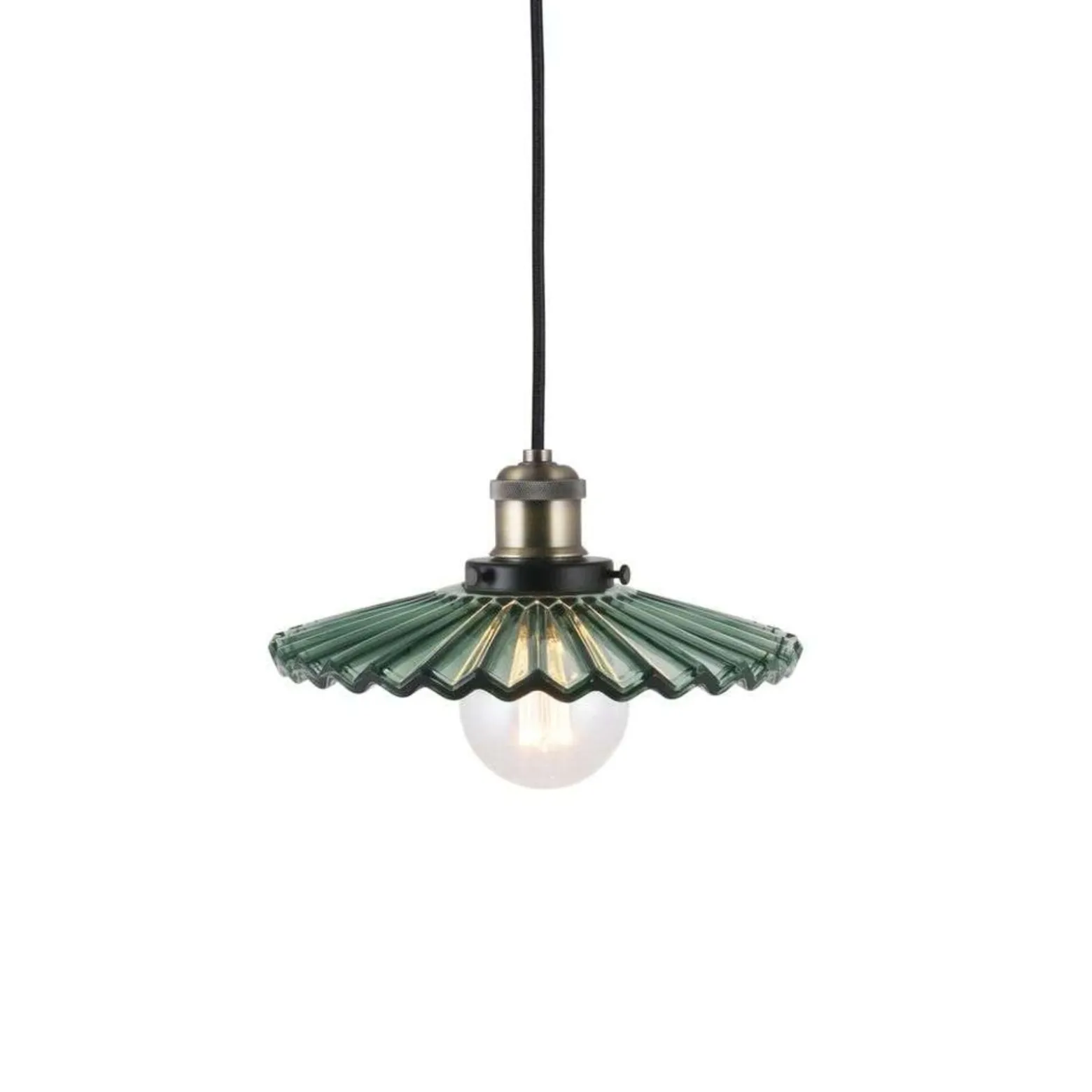 Globen Lighting riippuvalaisin COBBLER, vihreä, Ø 25 cm