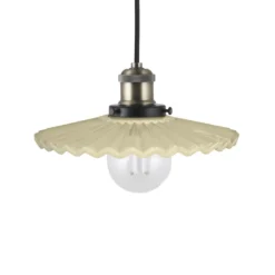 Globen Lighting riippuvalo COBBLER, kermanvärinen/vanha messinki Ø 25 cm