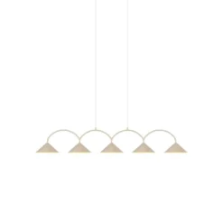 Globen Lighting riippuvalo CURVE 5, beige, 5-lamppuinen, 165 cm