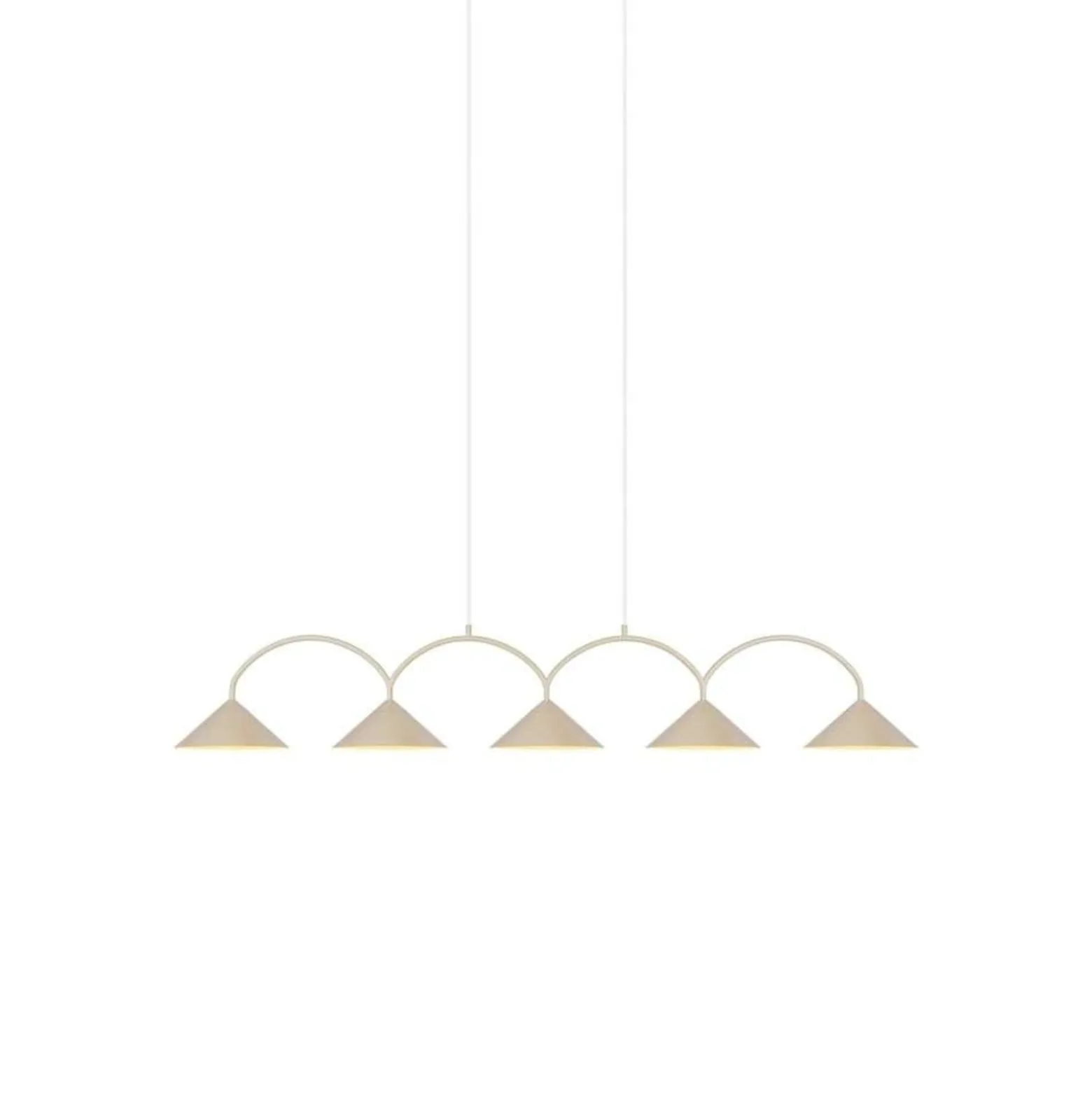 Globen Lighting riippuvalo CURVE 5, beige, 5-lamppuinen, 165 cm