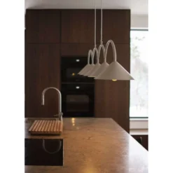 Globen Lighting riippuvalo CURVE 5, beige, 5-lamppuinen, 165 cm