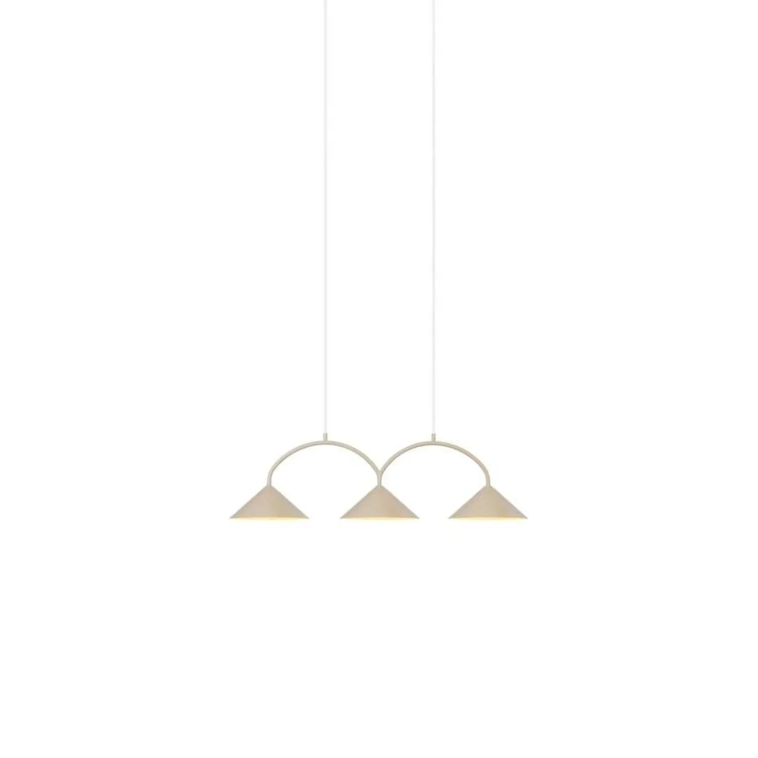 Globen Lighting riippuvalo CURVE 3, beige, 3-lamppuinen, 95 cm