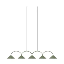 Globen Lighting riippuvalo CURVE 5, vihreä, 5-lamppuinen, 165 cm