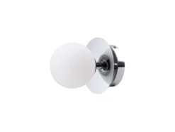 Globen Lighting seinälamppu ART DECO, kromi/valkoinen Ø 16 cm IP44