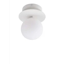 Globen Lighting seinälamppu ART DECO, valkoinen/valkoinen, Ø 16 cm, IP44