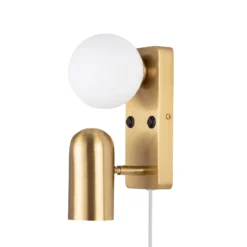 Globen Lighting -seinälamppu Doppio, messinkivärinen, korkeus 24 cm,