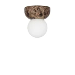 Globen Lighting Torrano -seinälamppu, ruskea marmoroitu, 13 cm, IP44