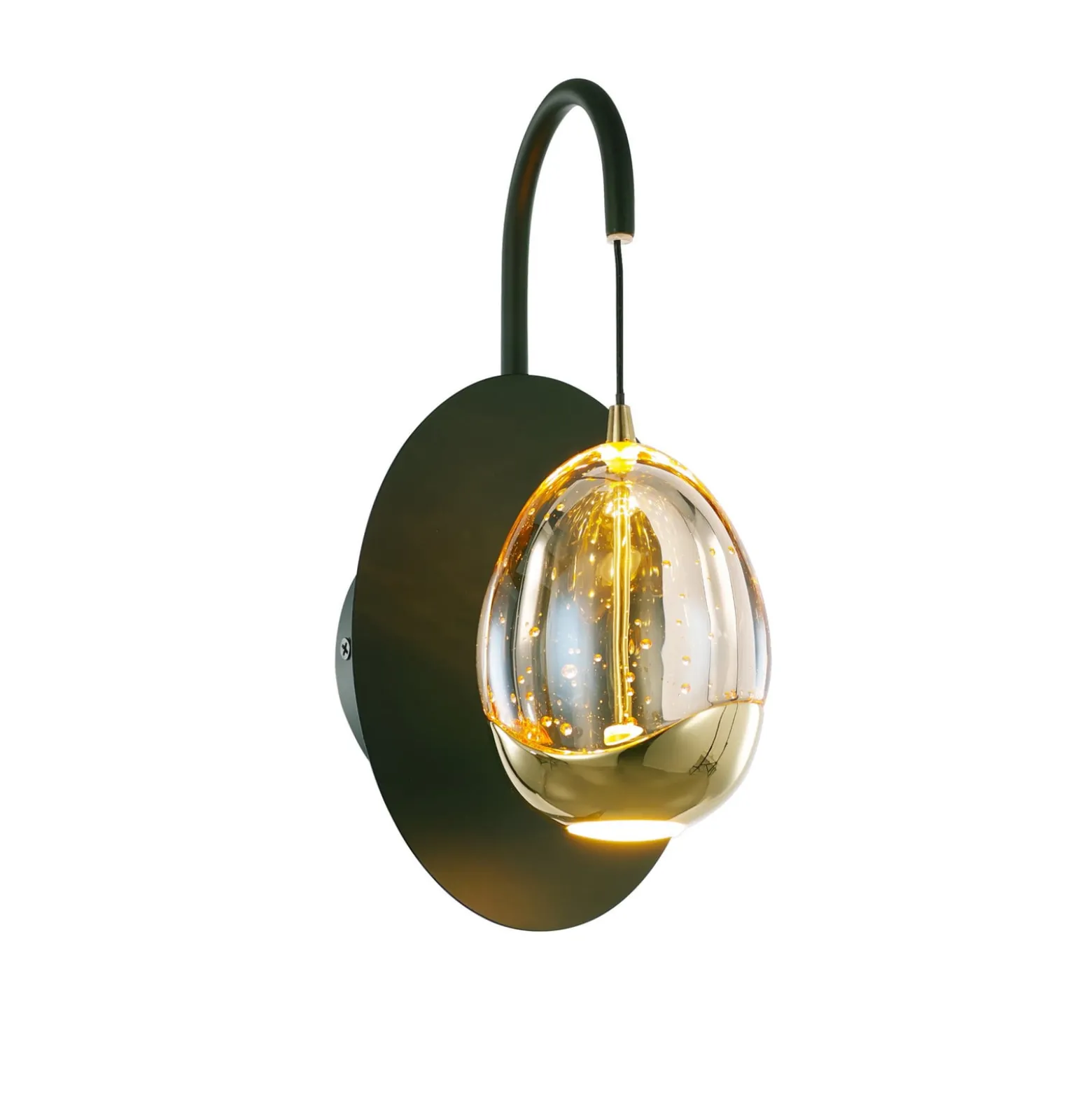 Golden Egg seinävalaisin, musta/karmiininpunainen, korkeus 28 cm, metalli/lasi