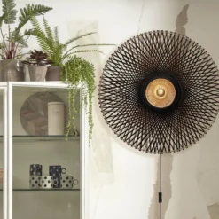 GOOD & MOJO Kalimantan seinä, musta/luonnollinen, Ø 87cm