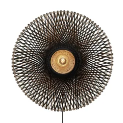 GOOD & MOJO Kalimantan seinä, musta/luonnollinen, Ø 87cm