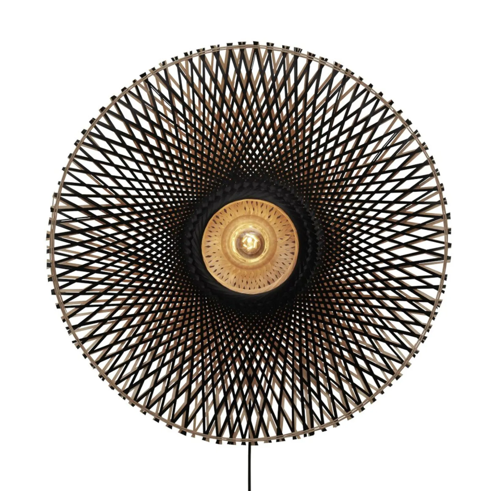 GOOD & MOJO Kalimantan seinä, musta/luonnollinen, Ø 87cm