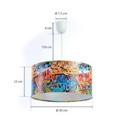 Graffiti-riippuvalaisin värikkäällä valokuvapainatuksella