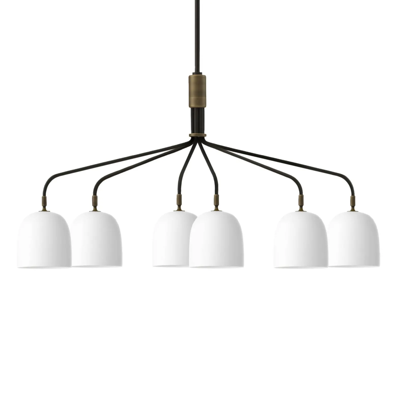 GUBI kattokruunu Howard 6-valo 134x73 cm gunmetal/valkoinen