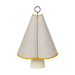 Gubi LED-akkukäyttöinen pöytävalaisin Hornbæk, beige/keltainen, kangas