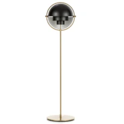 Gubi Multi-Lite lattiavalaisin, korkeus 148 cm, messinki/musta
