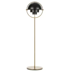 Gubi Multi-Lite lattiavalaisin, korkeus 148 cm, messinki/musta