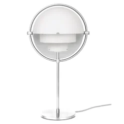 GUBI Multi-Lite pöytävalaisin, korkeus 50 cm, kromi/valk