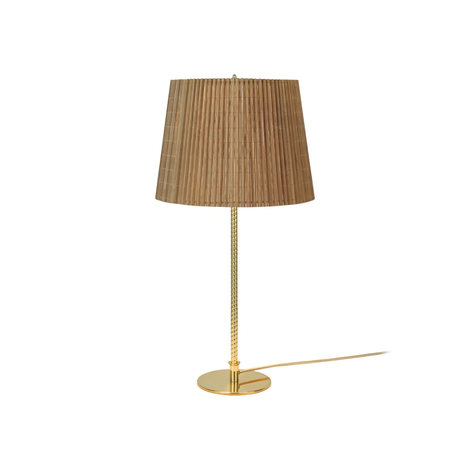 GUBI pöytävalaisin 9205, messinkiä, bambuvarjo, korkeus 58 cm