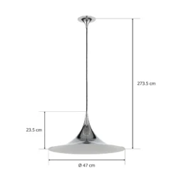 GUBI Semi riippuvalaisin, Ø 47 cm, kromi
