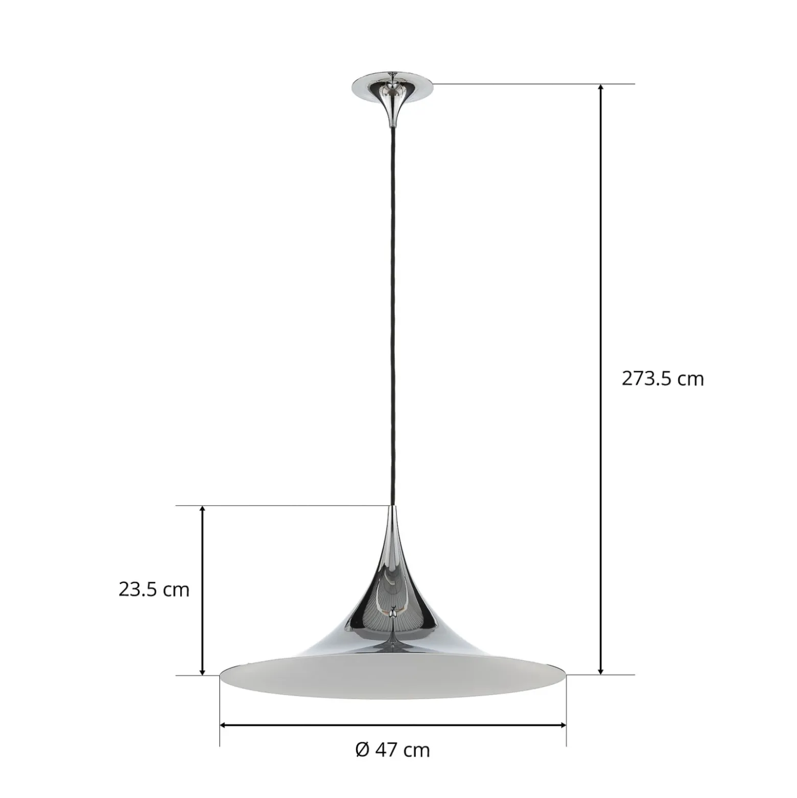 GUBI Semi riippuvalaisin, Ø 47 cm, kromi