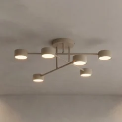 HALO-kattovalaisin, beige, halkaisija 60 cm, 6-lamppuinen, metallia, GX53