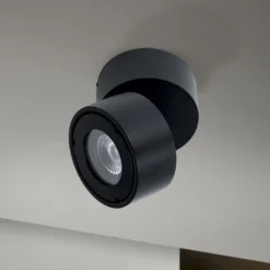 Harvey LED-ulkovalaisin, musta, Ø 10 cm, painevalettua alumiinia